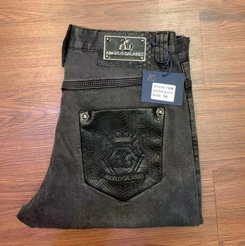 MILIARDÁR džínsy pružnosť mužov 2021 nový štýl Obchodu Bežné vysokej materiál geometrický vzor nohavice, doprava zdarma 1792