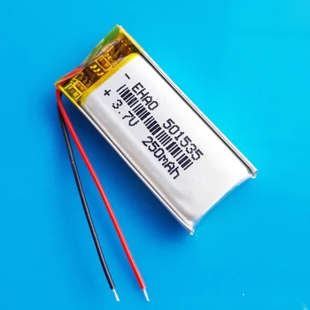 Model:501535 3,7 V 250mAh Polymer Lithium Lipo batérie Nabíjateľné pre MP3, GPS Smart hodinky headset bluetooth 25926