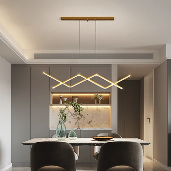 Moderné zlaté čierna prívesok svetlá Pre Luxusná reštaurácia, bar osvetlenie kuchyne Nordic tvorivé hanglamp minimalistický dizajnér lampa