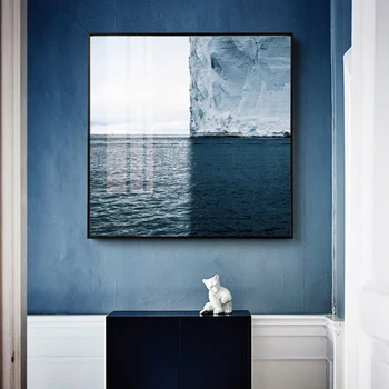 Modré more ľadovca Krajiny Plátno Maľovaní Plagátov a Vytlačí Cuadros Quadro Wall Art Obrázky Pre Obývacia Izba Domáce Dekorácie 2910