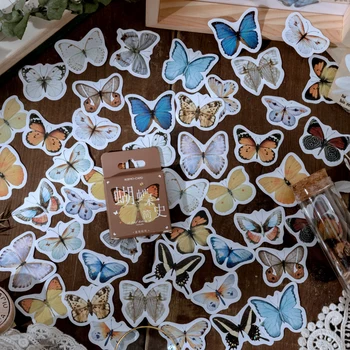Mohamm 46Pcs Stručná História Motýle Série Samolepky, Dekorácie Scrapbooking Papier Tvorivé Stacionárne Školské potreby 8469