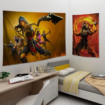 Mortal Kombat GamePoster Textílie Gobelín Scorpion Wall Art Dekorácie, Maliarstvo, Sub-Zero Plátno Maliarske Umenie Plagátu Visí Handričkou