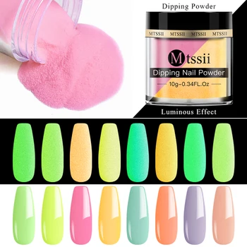 Mtssii Box Neon Fosfor Ponárania Prášok Svetelný Nail Art Dekorácie Fluorescenčné Lesk Lesk Pigment Prachu UV Gel Polish 7664