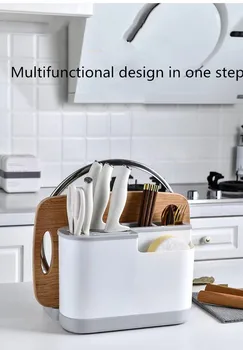 Multifunkčný držiak noža, rezanie palube, integrovaný úložný stojan na kuchynské potreby, rezanie palube, otvárače, pot kryt