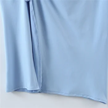 Móda Modrá Čerpať Reťazec Midi Šaty Žien 2021 Leto V Krku Jeden-Ramenný Ženské Šaty s Asymetrickým strane split dovolenku Šaty