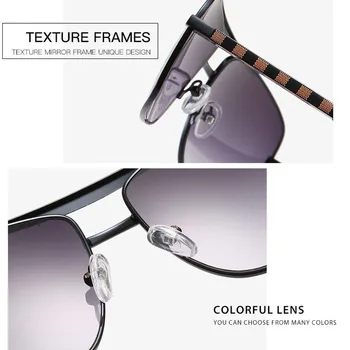 Móda Obdĺžnik slnečné Okuliare Mužov Klasický Štvorec Slnečné Okuliare Pánske UV400 Zrkadlo, Kov Lupa 