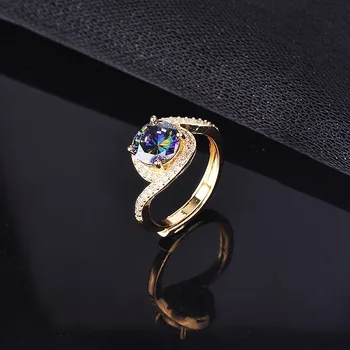 Móda Sľub Snubné Prstene Vložkou Oslnivé Farebné Zirconia Luxusne Jemné Šperky Rôznych Štýlov, Ktoré Sú K Dispozícii Pre Ženy Zapojenie 94085