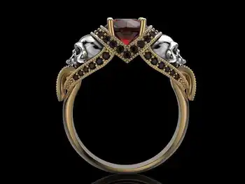 Módne Šperky Prstene, Lebka krúžok, Mužov Punk Krúžok 37755