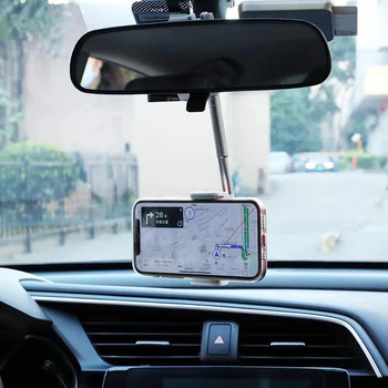 Nastaviteľné Auto Spätné Zrkadlo Montáž Držiaka Telefónu, Pre IPhone 12 GPS Sídlo Smartphone Telefón Držiak na Stojan Podporu Auto Príslušenstvo