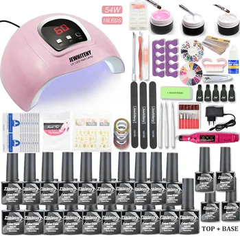Nechty Súbor s 80W/54W UV Led Lampa na Nechty, Vlasy Manikúra Nástroje Kit Set a Elektrické Nechtov Vŕtací Stroj Pre Nail Art kit Set