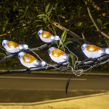 Nepremokavé 5 LED Akryl Vták Garland Svetlá String Vianoce Domov Garden Party Dekorácie Dovolenku Slnečnej Krajiny Rozprávky na Čítanie 26236