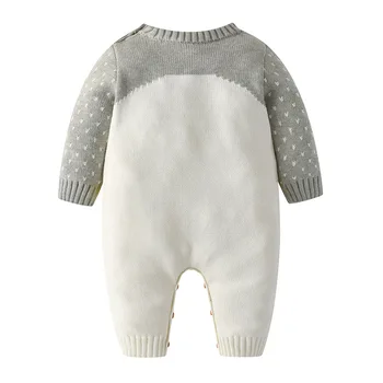 Novonarodené dieťa, batoľa dievča zimné oblečenie roztomilý tučniak pletený sveter bavlna sveter dieťa, chlapec, dievča romper 67548
