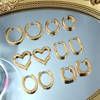 Nové Jednoduché Srdce Geometrické Malá Bránka Náušnice, Módne Zlatá Farba Kolo Kruhu Náušnice pre Ženy, Dievčatá a Strát Šperky Darček