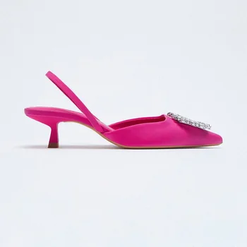 Nové Letné Sandále 2021 Nové dámske Topánky Ruža Pink Svadobné Topánky Sequined Vystavení Dokumentárny Topánky Pre Strán