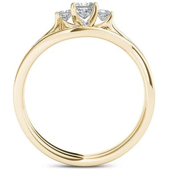 Nové Módne Prstene Pre Ženy Klasické AAA Zirconia Geometrie Zapojenie snubný Prsteň Smart Šperky 18394