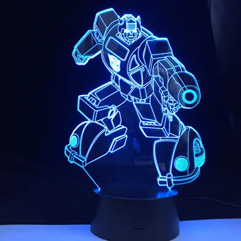 Nové Transformátory Robot Farebné 3D Led Nočné svetlo 7 Farieb Auto Zmena 3D Ilúziu lampa deti/detská Spálňa Nočný Stolík Lampa 69055
