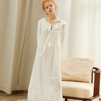 Nočné Šaty Dámske Sleepwear Nightgown Ženy Bavlna Nightgown Minimalistický Dizajn