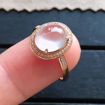 Originál nové prírodné sklo typu diamond surprise kolo chalcedony otvorenie nastaviteľný krúžok elegantné a krásne roztomilé dámske šperky 12701