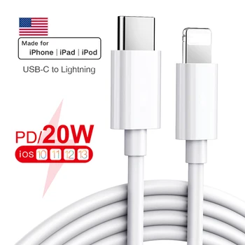 PD 20W USB Typu C Kábel Pre Apple iPhone 12 11 Pro Xs Max XR Rýchle Nabíjanie Nabíjačky Pre iPad a MacBook Pro 11 USB C Dátový Kábel Drôt
