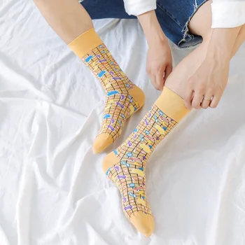 PEONFLY dámske Ponožky Harajuku Pohodlie Bavlnené ponožky Ženy muži Zábavné Šťastný Harajuku skate board Ponožky