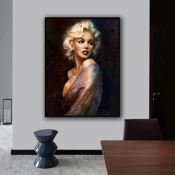 Plátno Obrazy Módne Marilyn Monroe Obrázok Plagáty a Vytlačí Cuadros Wall Art Obrázky pre Obývacia Izba Domova Cuadros 5387