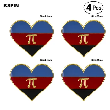 Polyamorous Pride v tvare srdca Pin Klopě Pin Odznak Brošňa Ikony 4pcs