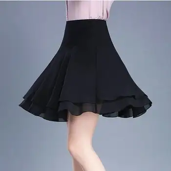 [priniesť bezpečnosť nohavice] dvojvrstvové šifón sukne 20 lete veľkými rozmermi, vysokým pásom veľká swing dance sukne krátke sukne 12389