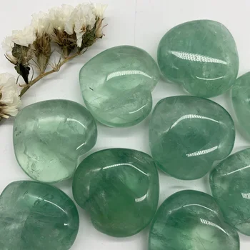 Prírodné Zelené Fluorite Polished Quartz Crystal Kameň Lásky V Tvare Srdca Kameň Domáce Dekorácie Prírodné Minerálne Kryštály 14018