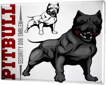 Psy Plemeno Pitbull - Bezpečnosť Psa Plagát Funny Znakom Tin Wall Art Decor Vintage Hliníkové Retro Kovov Cín Prihlásiť Maľovanie Prihlásiť 20x30cm