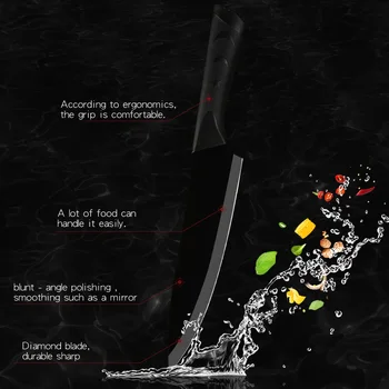 Qing 6 Ks Kuchynských Nožov Nastaviť Japonská High Uhlíka Z Nehrdzavejúcej Ocele Nože Kuchár Krájanie Chleba Santoku Utility Frézovanie Nože