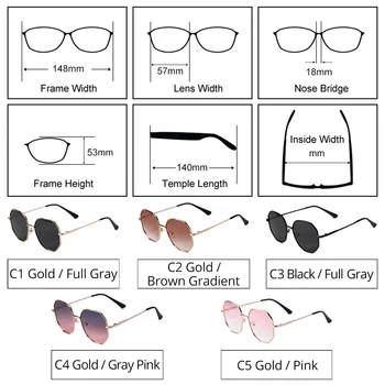 Ralferty Nadrozmerné Ženy Slnečné okuliare Značky Dizajnér Nepravidelný Slnečné Okuliare pre Ženy Móda 2021 Kovový Rám Odtiene zonnebril dames