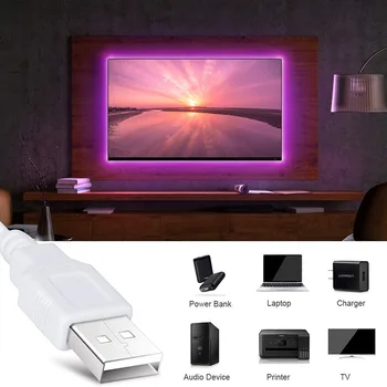 RGB 5M LED Pás Svetla Pre Spálne Pozadia TV Páse s nástrojmi USB Flexibilné Dekorácie Diódové Svietidlo String Diaľkový ovládač Svetlo Reťazec 43876
