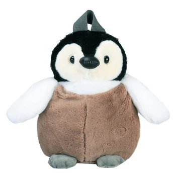 Roztomilý Tučniak Plyšový Batoh pre Dievčatá Khaki Penguin Plyšové Taška cez Rameno Narodeniny Najlepší Darček pre Dievčatá Mäkké Malá Taška