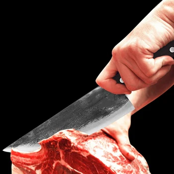 Ručne Kované Profesionálny Kuchár nôž, Sekáčik na Mäso Vysoko uhlíkovej Ocele Tradičnej Čínskej Zabitie Nože S drevenou Rukoväťou 39627