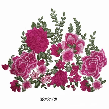Ružový Kvet Opráv Oblečenie Šiť na Kvet Nálepky DIY Patch pre Ženy Tepla Prevody Taška Oblečenie Appliqued Čipky Textílie 2264