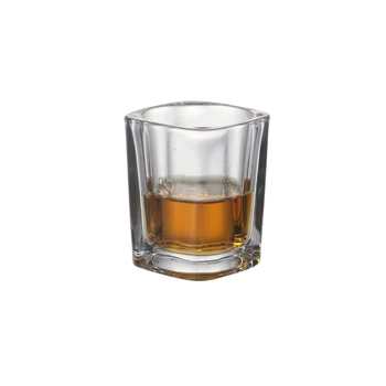 Sada 6 2 oz ťažká základne štvorcového tvaru shot okuliare stroj vyrobený alkohol skla pre vodka liehoviny s barom svadobné 60ml 1861
