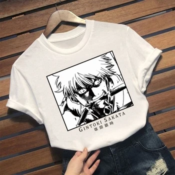 Sakata Gintoki Tričko Gintama Zábavné Anime T-shirt Bežné Tričko Unisex Manga Streetwear Harajuku 1683