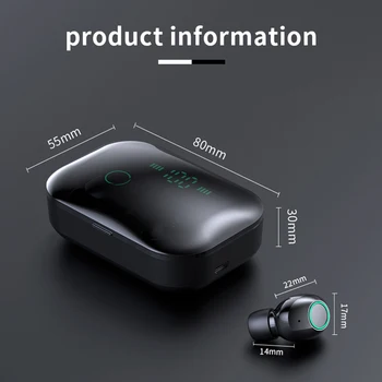 Savioke M7 Bezdrôtové Slúchadlá Bluetooth 5.0 Slúchadlá Mikrofón HD hovory HIFI Športové Headset S nabíjanie BOX Na nabíjanie smartphone 1745
