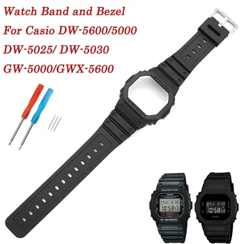Silikónové Popruh Pre Casio G-SHOCK DW5600 DW-5600/5000 DW-5030/5025 GWX-5600 GW-5000 Hodinky Vodotesné Gumy Watchbands s Logom