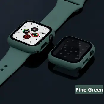 Sklo+Puzdro+Pútko Pre Apple Hodinky kapela 44 mm 40 mm 38 mm 42mm 40 44 mm Silikónové smartwatch watchband náramok iWatch 3 4 5 6 se band