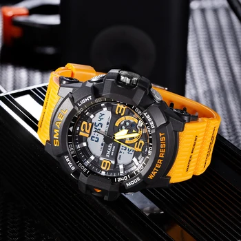 SMAEL Hodinky Pre Mužov, Vodotesné 50M luxusné Značky Dual Time Zone pánske digitálne náramkové hodinky Elektronické hodiny 8036 34296