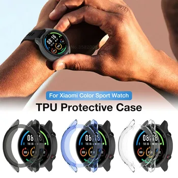 Smart hodinky Príslušenstvo pre Xiao sledovať farebné Športové Mäkké TPU silikónové plnú Ochranu Nárazníka kryt pre mi watch color prípade