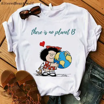 Som RÁD, Mafalda t-shirt ženy krátky rukáv tlač Mafalda t shirt nové módne ženy O Krk bežné Dámy letné móde t shirt 2019