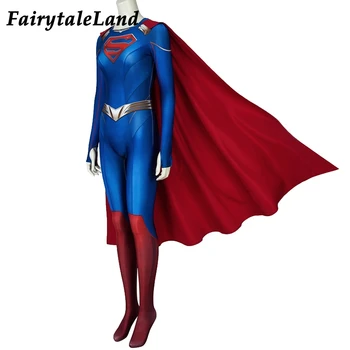 Supergirl Sezóny 5 Kostým 3D Tlač Cosplay natiahnuté Jumpsuit Kara Zor-El Danvers Sexy Kombinézu Halloween Zentai Kombinézu 23346