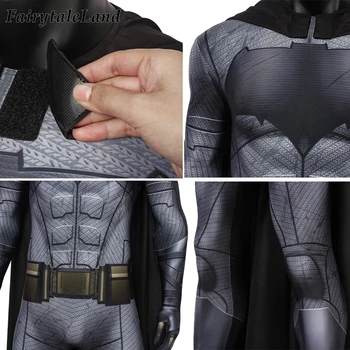 Superhrdina Bat Cosplay Kostým Karneval, Halloween Spandex 3D Tlač Jumpsuit Bruce Wayne Oblečenie, Prilby Spravodlivosti Oblečenie