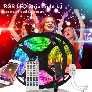 Synchronizácia hudby Vlkovcový LED Pásy Svetla Bluetooth Radič 12V Rgb 5050 Pásky 12V noc lampa Kapela Svetelná Vianočná Výzdoba pre izba