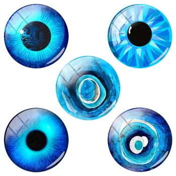 TAFREE 2020 Značky Blue Zlé Oči Moive Obrázok Kolo Sklo Cabochons Módne Šperky Výrobu Ploché Späť Na Diy Krúžok AL411 11705