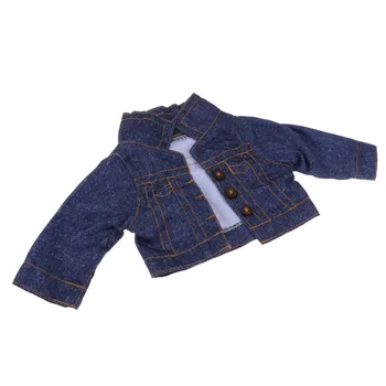 Tmavo Modrá Denim Jacket Kabát Pre 16inch Salon Bábiky Oblečenie Príslušenstvo 2030