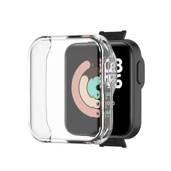 TPU Anti-drop Screen Protector Film Kryt Prípade Mi Pozerať Lite/Redmi Sledovať Dve Farby Popruh Watchband Pre Xiao Smart Hodinky