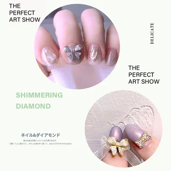 TSZS 3ks/veľa Japonský štýl diamond motýľ troch-dimenzionální metal gold luxusné super flash šperky luk nail art decoration 10347
